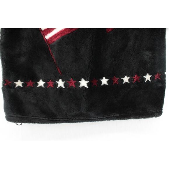 VTG 90s Bear Ridge Sherpa Fleece USA Flag Images in fur Jacket USA Made Small - Picture 4 of 10